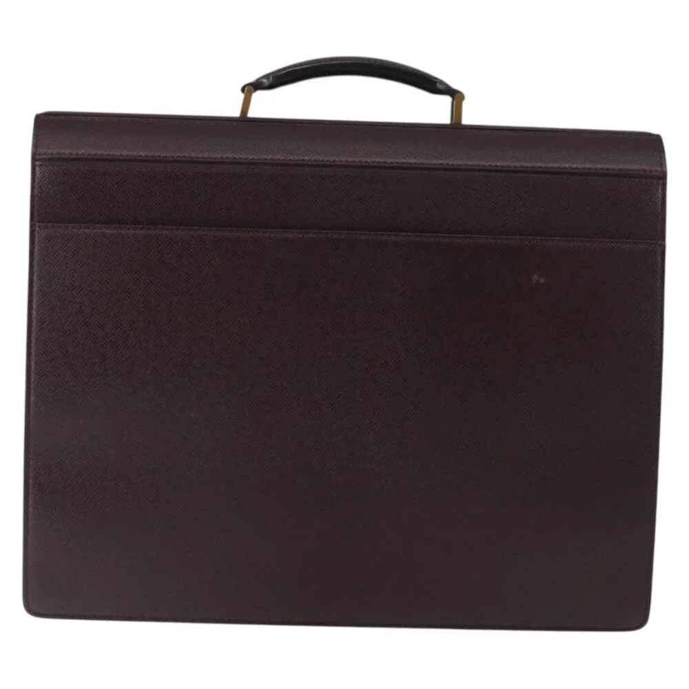 LOUIS VUITTON Taiga Leather Ural Briefcase Acajou